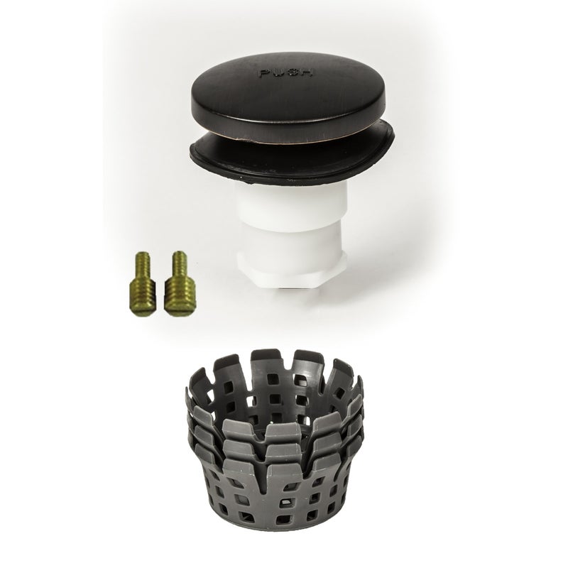 PermaFLOW Universal Toe Touch (Tip Toe, Foot Actuated) Bath Tub/Bathtub Drain Stopper includes 3/8" and 5/16" Fittings - Image 1